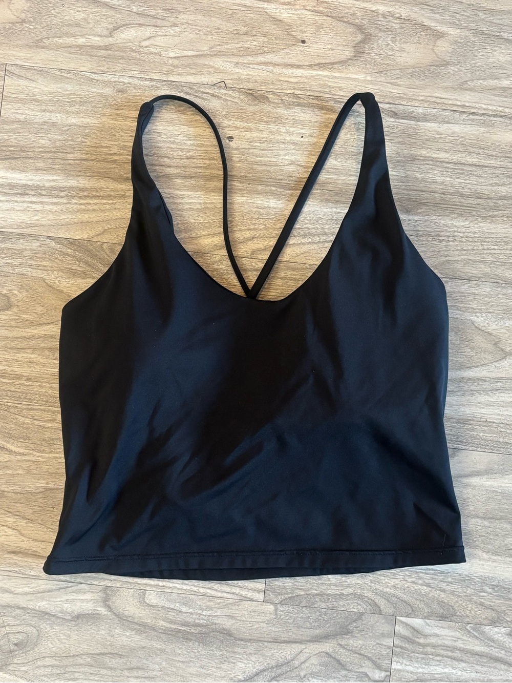 Black Strappy V-Neck Crop Tank Top
